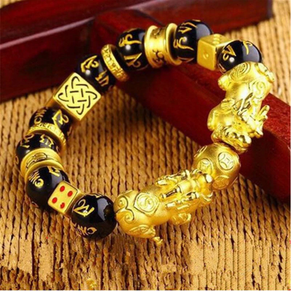 Gold-Plated Double Pixiu Bracelet - Extreme Wealth & Protection