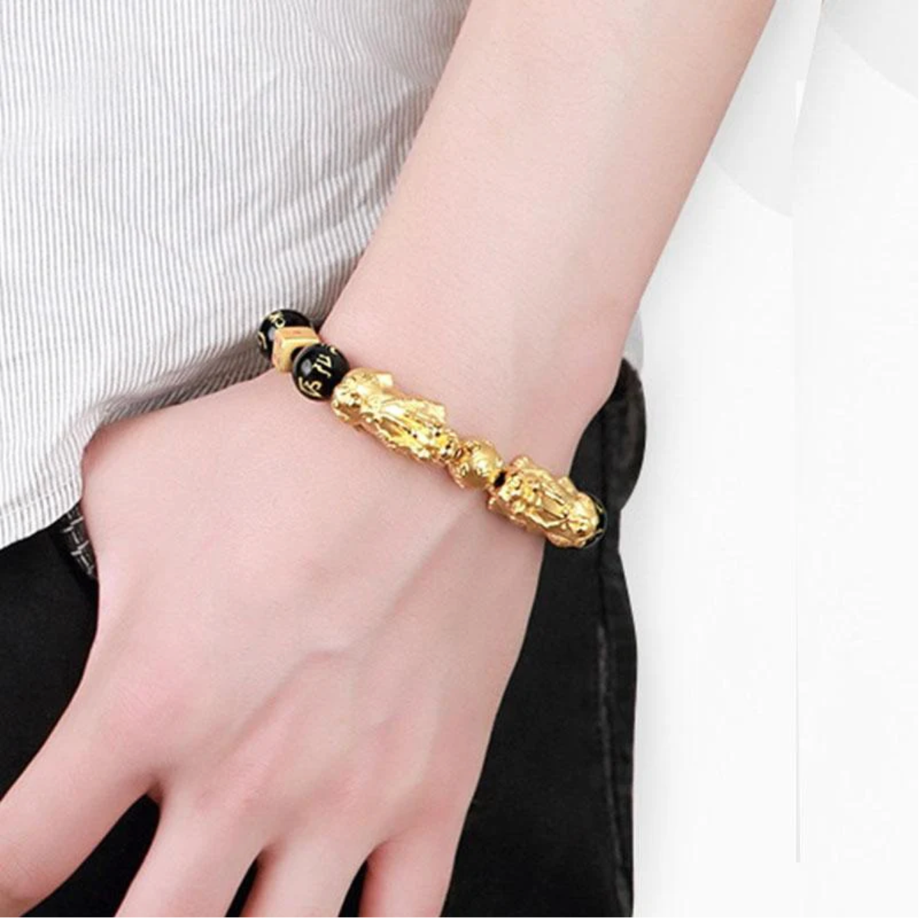 Gold-Plated Double Pixiu Bracelet - Extreme Wealth & Protection